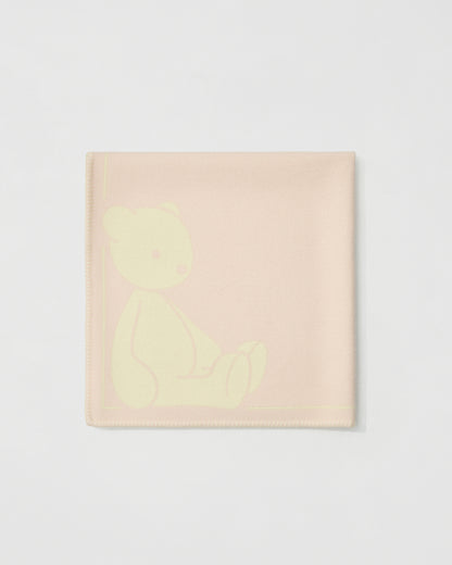 Wool Jacquard Blanket | Peach / Light Yellow
