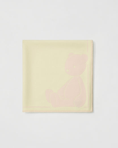 Wool Jacquard Blanket | Peach / Light Yellow
