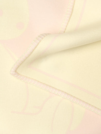 Wool Jacquard Blanket | Peach / Light Yellow