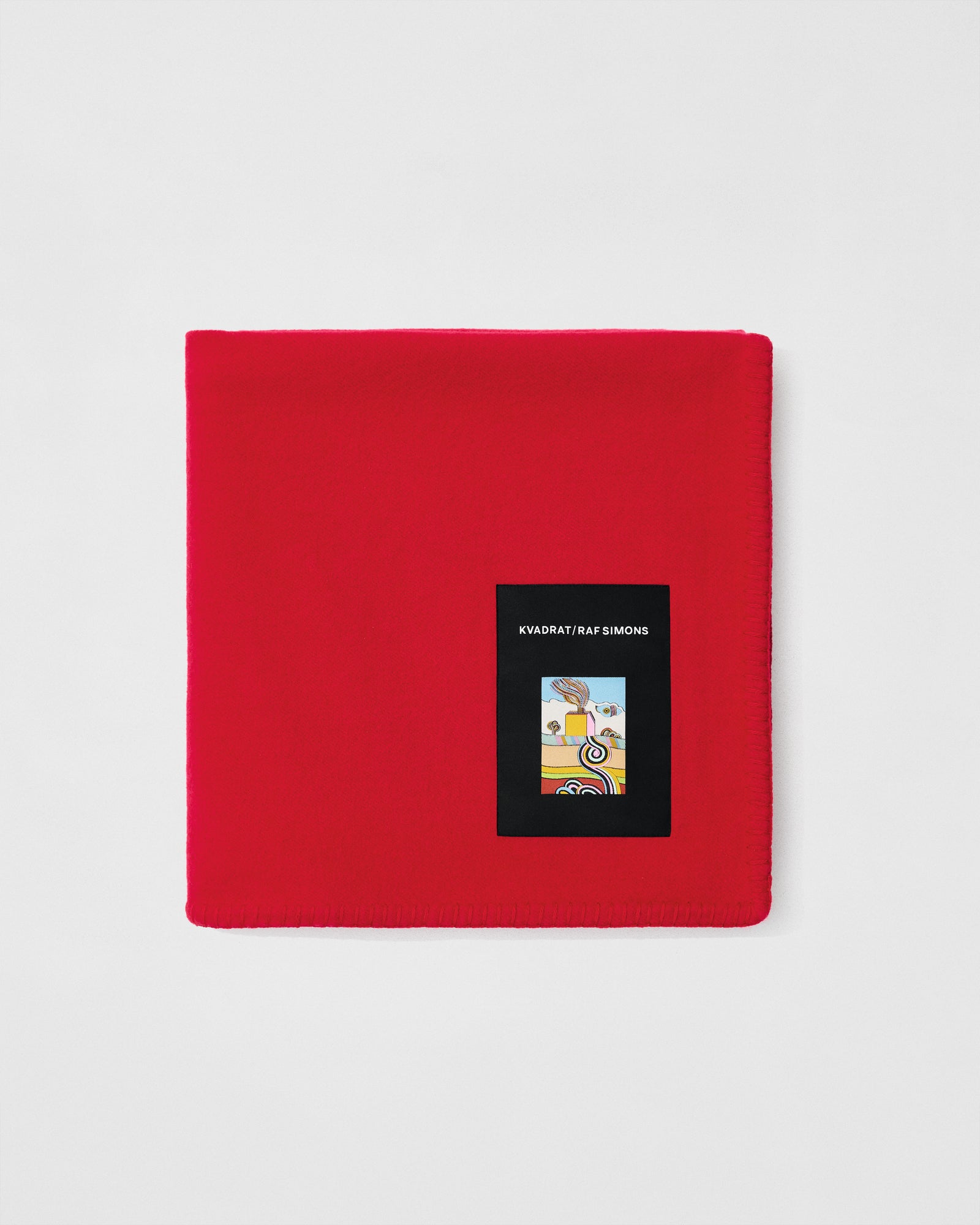 Kvadrat Raf Simons Kids Collection Wool Whipstitch Blanket in Vermillion Red