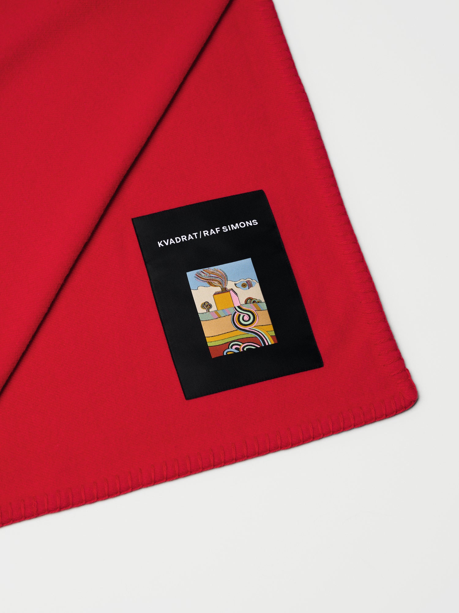 Kvadrat Raf Simons Kids Collection Wool Whipstitch Blanket in Vermillion Red