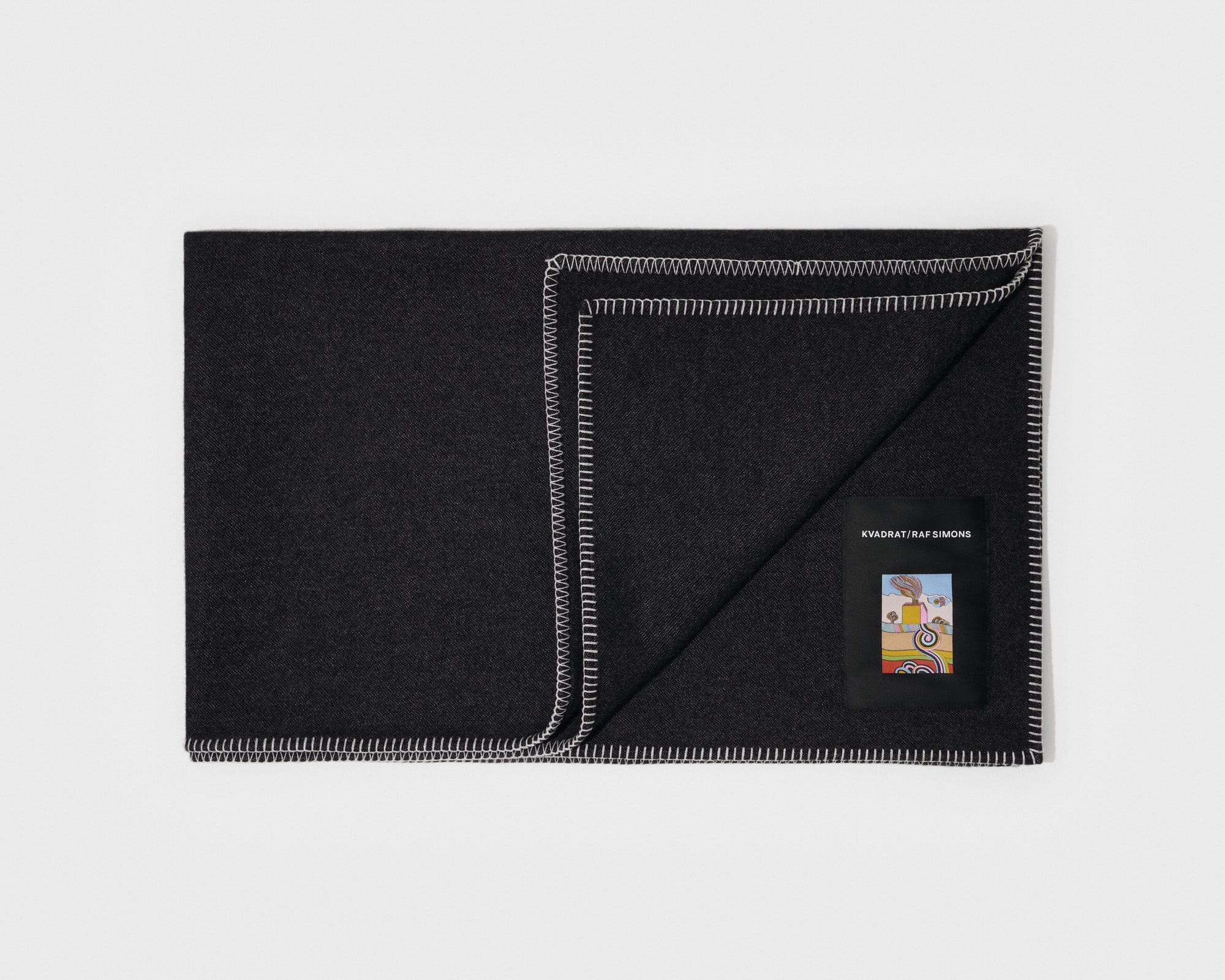 kvadrat raf simons lambswool throw black 