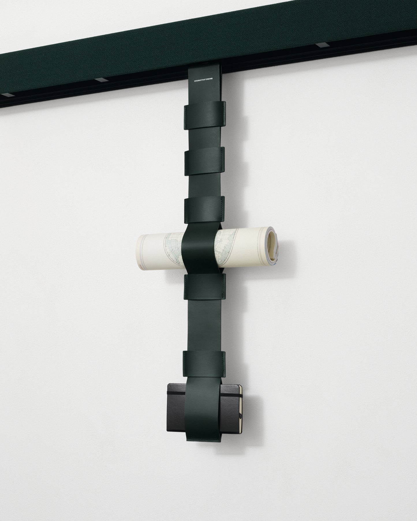 kvadrat raf simons leather magazine strap black