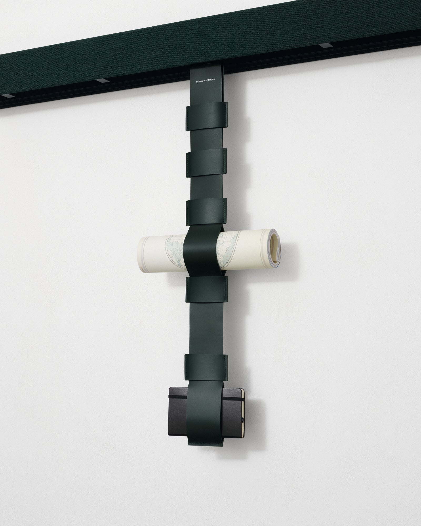 kvadrat raf simons leather magazine strap black