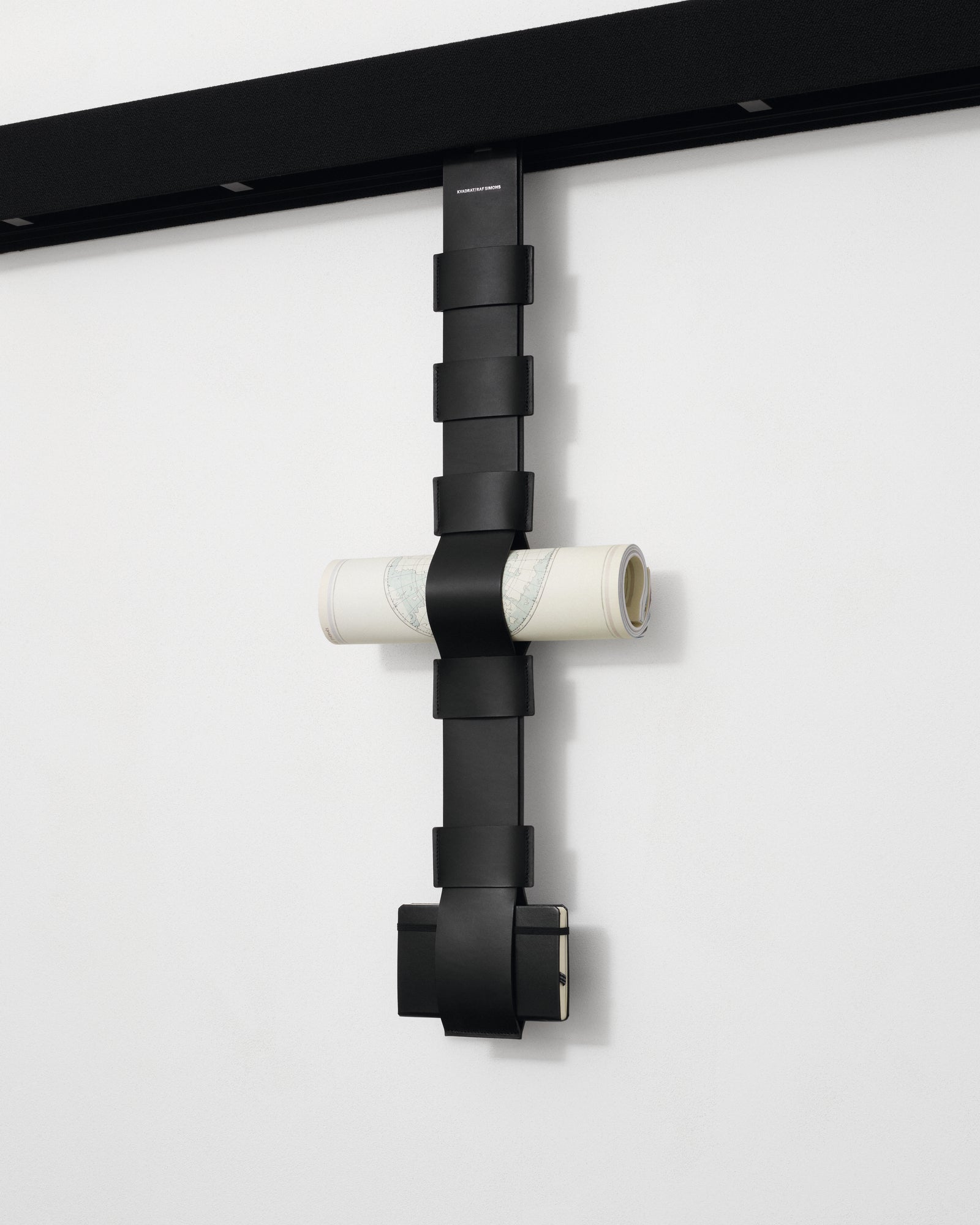 kvadrat raf simons leather magazine strap black