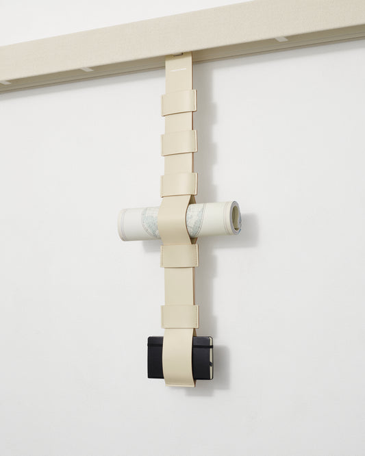 kvadrat raf simons leather magazine strap off white