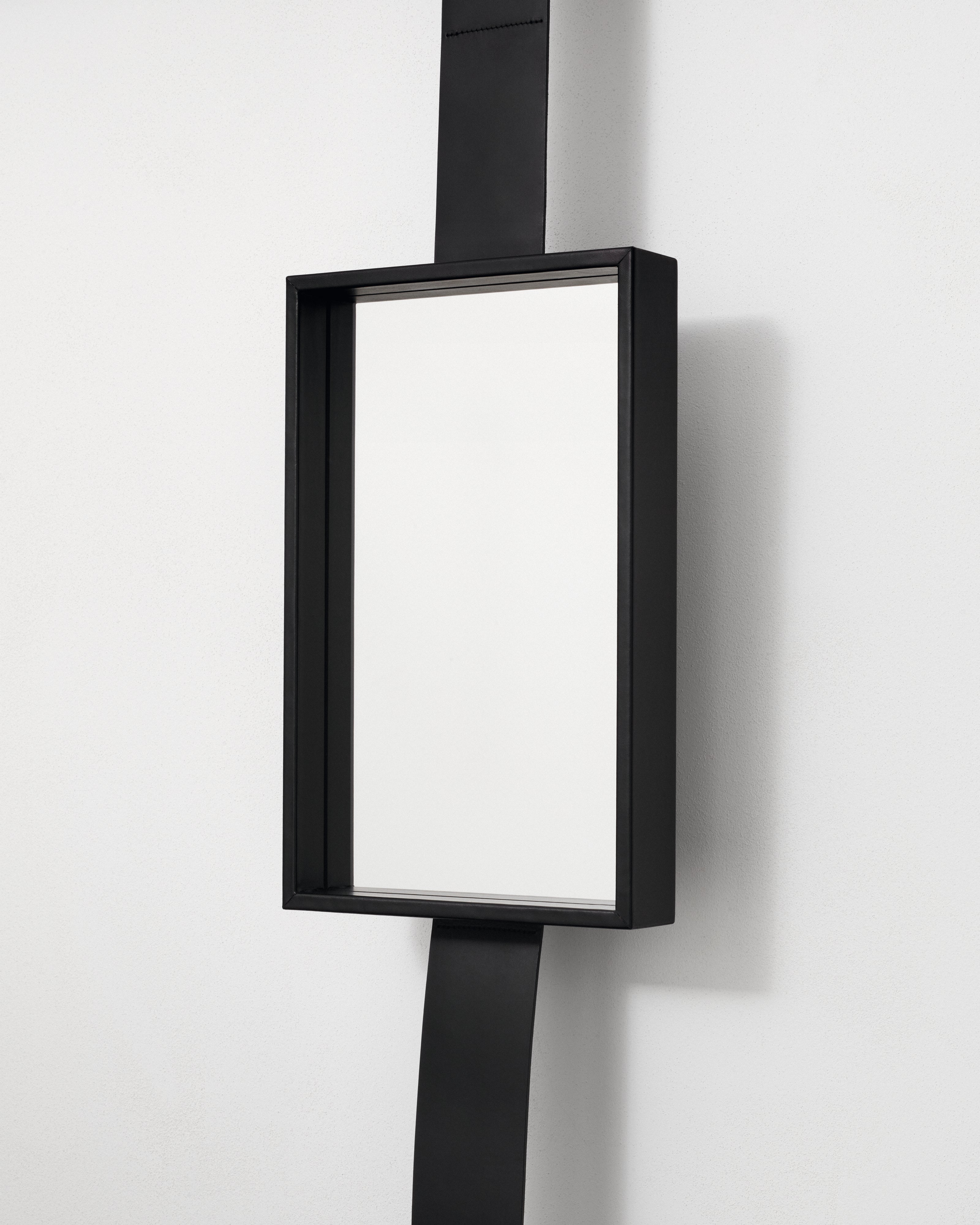 Kvadrat Raf Simons Leather Mirror Tray in Black