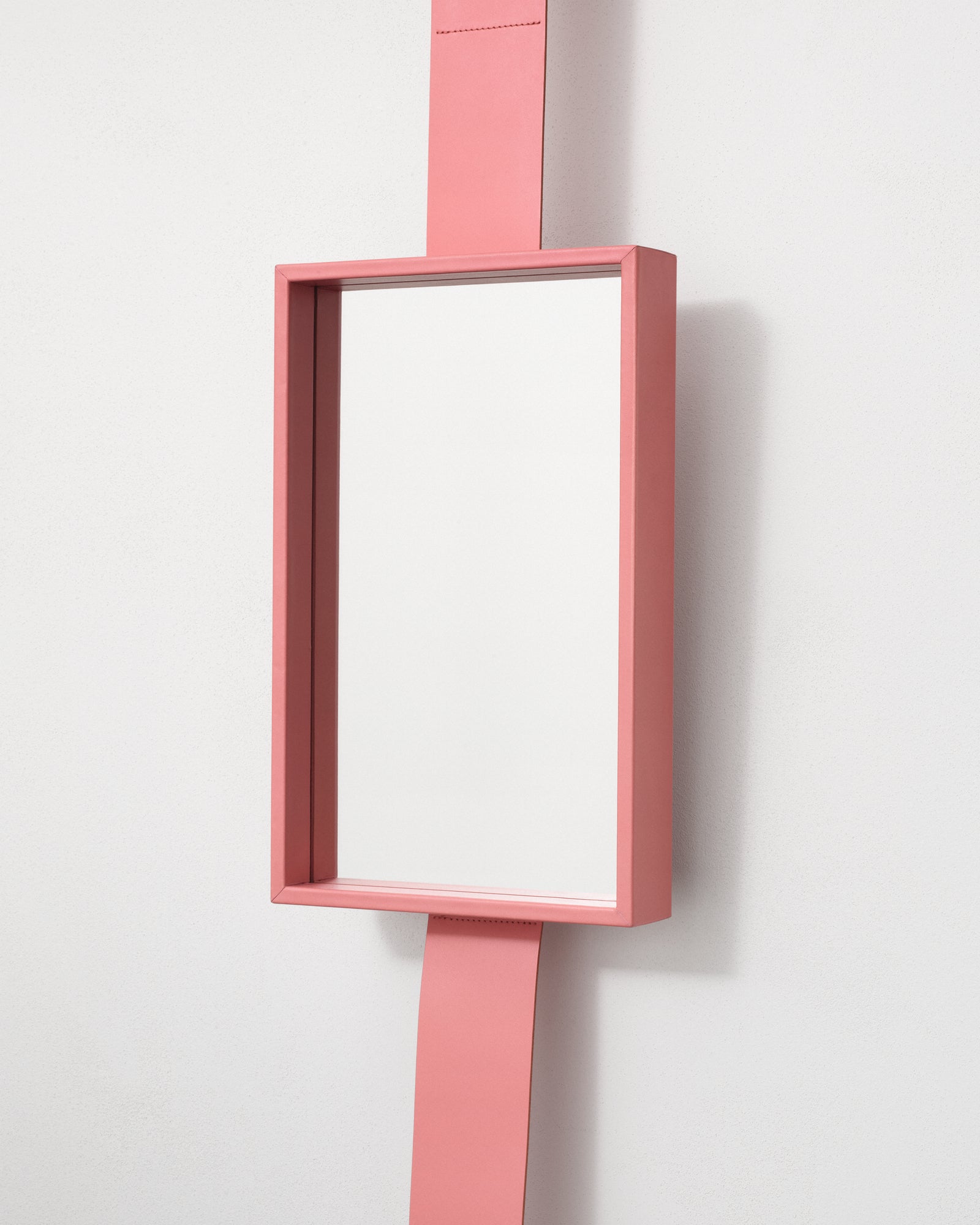 kvadrat raf simons leather mirror tray pink