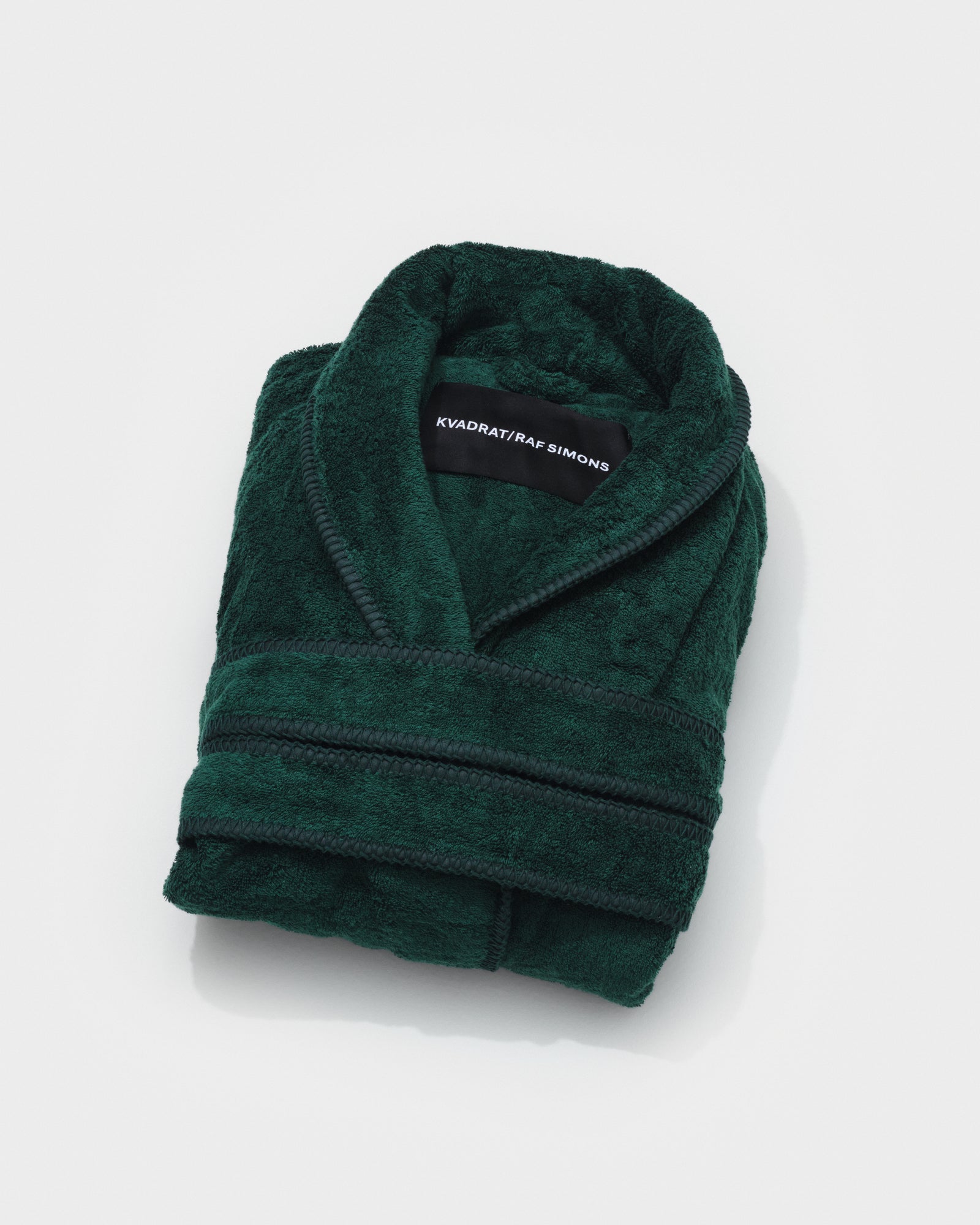 kvadrat raf simons whipstitch bathrobe dark green