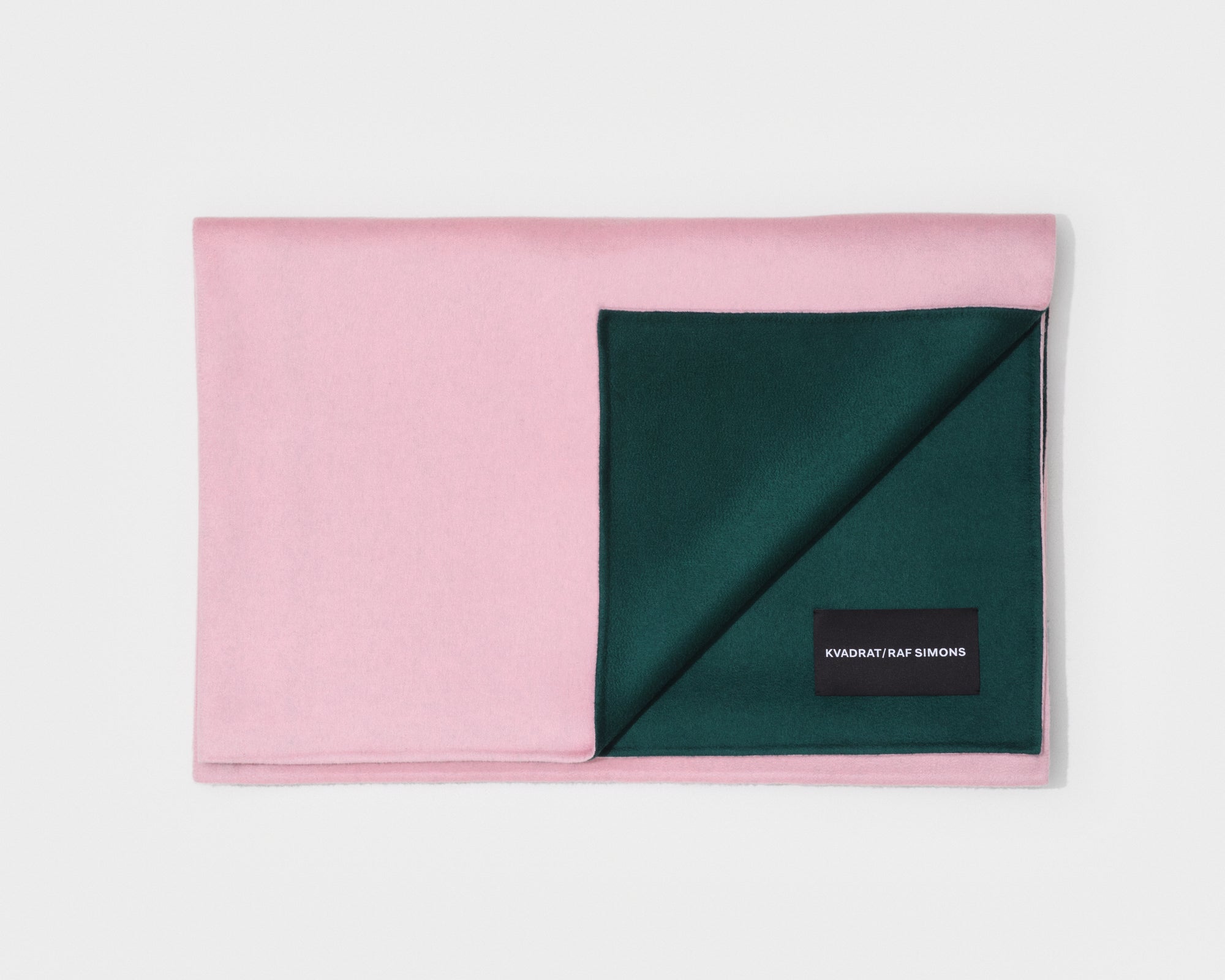 kvadrat raf simons double face cashmere throw dark green pink