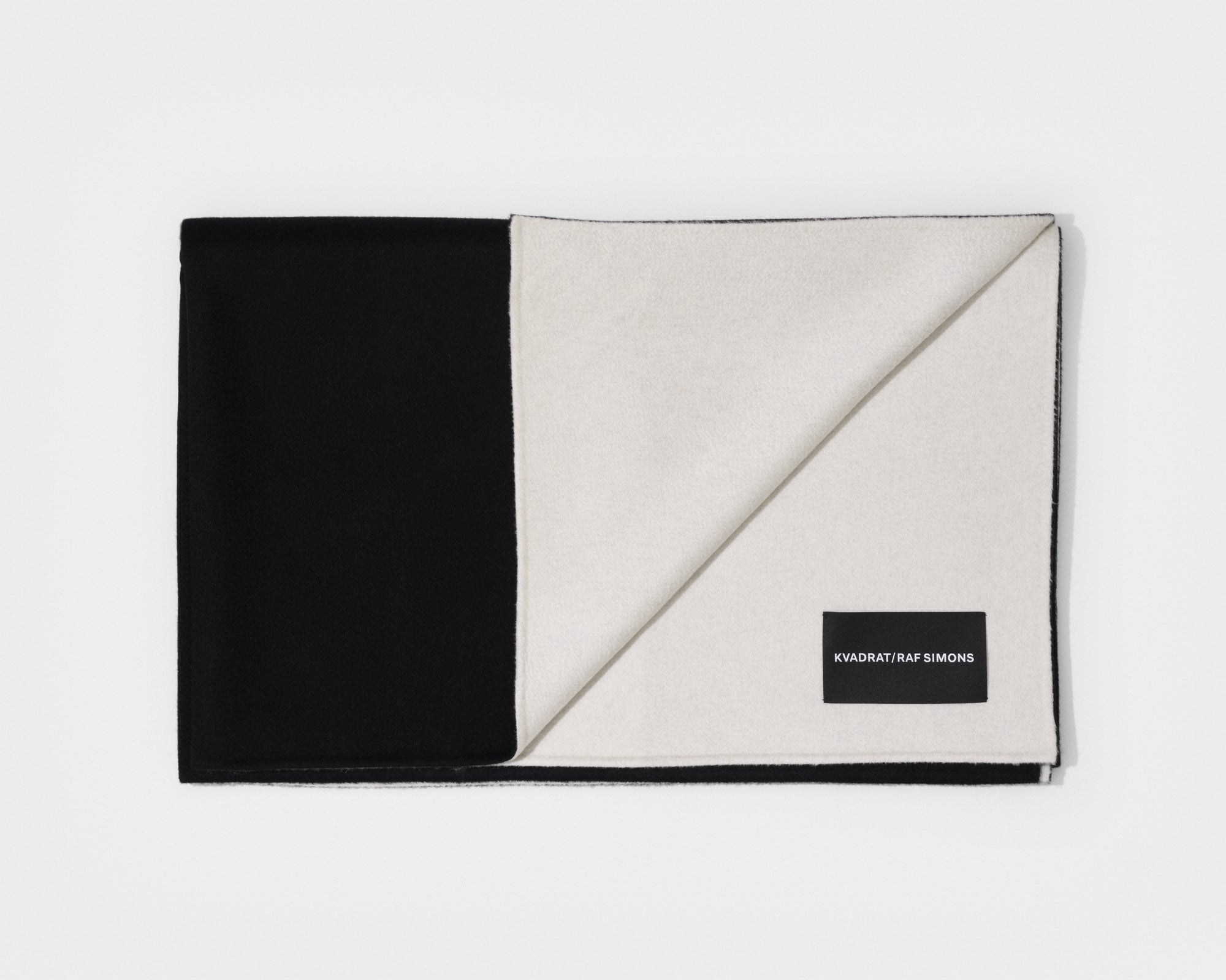 kvadrat raf simons double face cashmere throw black off white