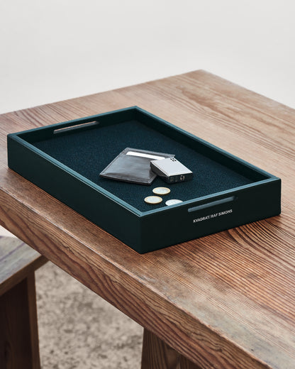 Kvadrat Raf Simons Leather Mirror Tray in Dark Green