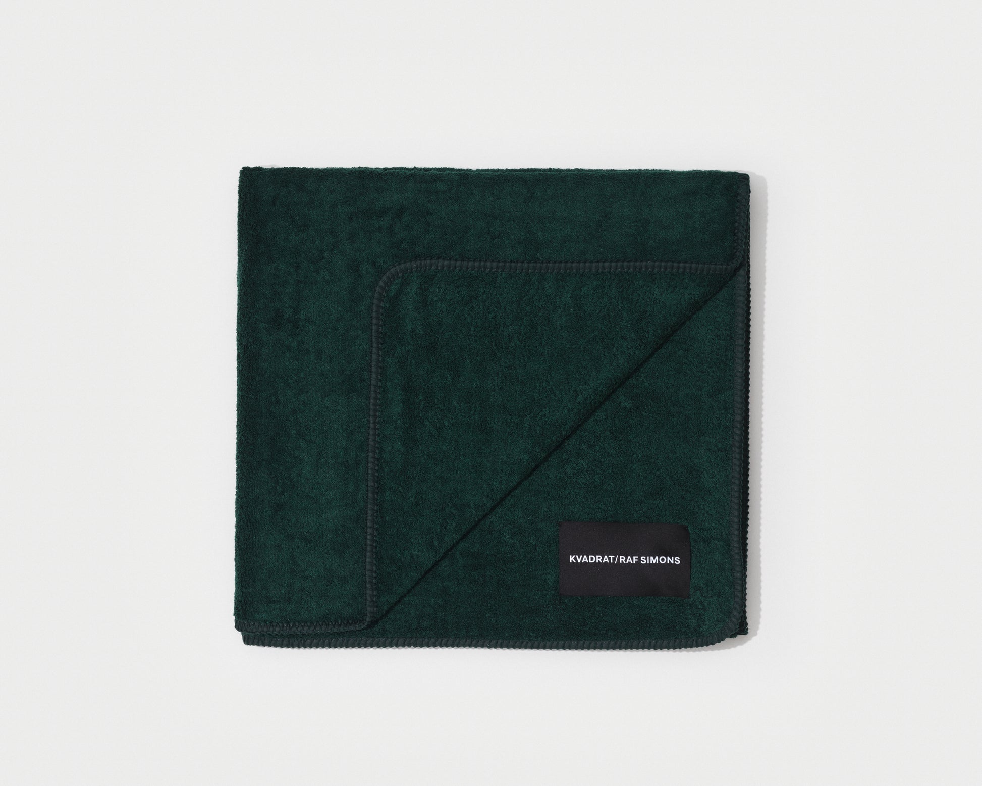kvadrat raf simons whipstitch towel dark green