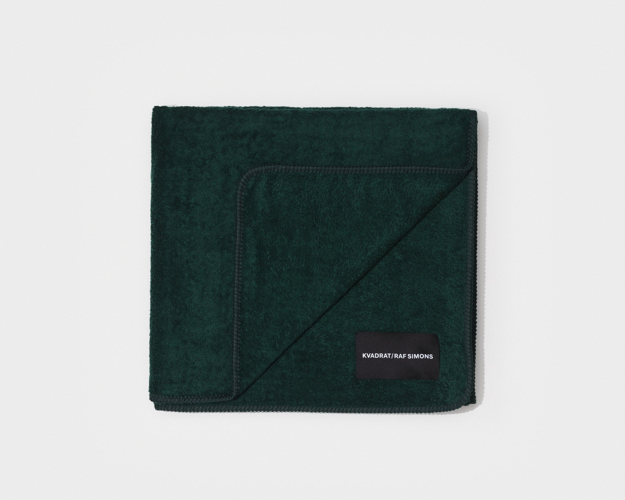 kvadrat raf simons whipstitch towel dark green